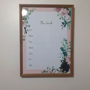Super cute dry erase weekly calendar